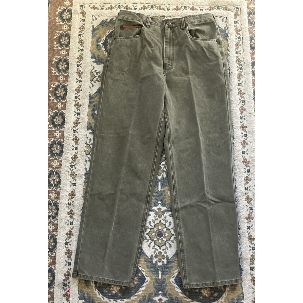 Orvis Denim Work Pants with Suede Leather Trim‎ - 32 Green - Picture 2 of 12